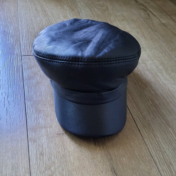 Real Leather Newsboy Cap Captain Sailor Hat - Picture 1 of 5